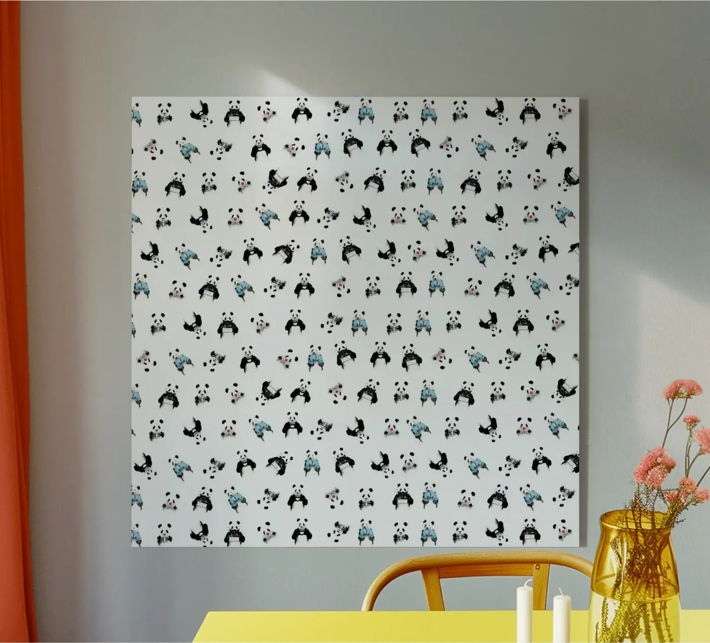 Panda Pattern acryl van Balazs Solti