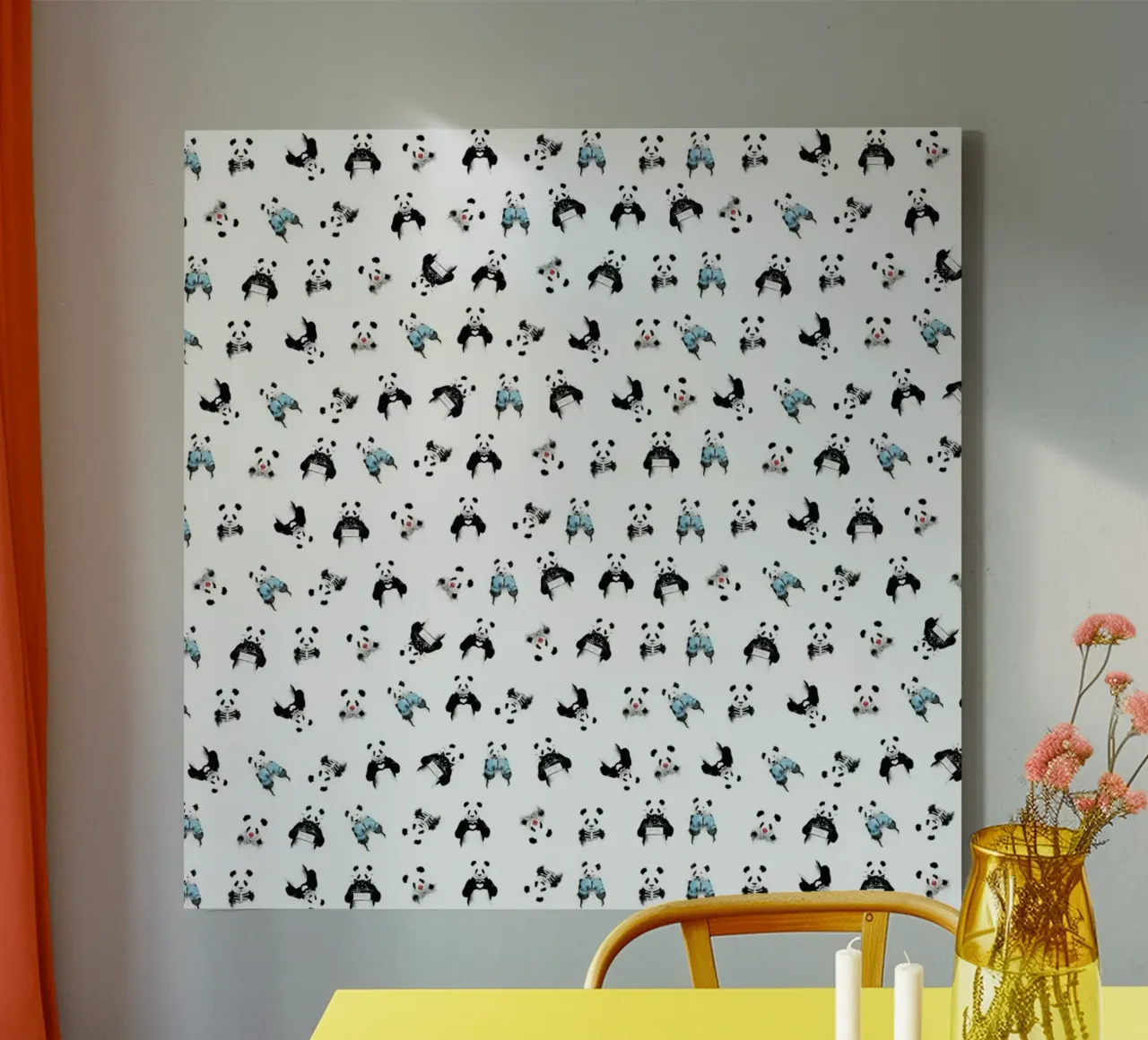 Panda Pattern canvas by Balazs Solti