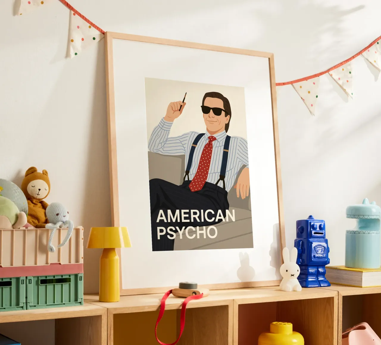 Patrick Bateman American Psycho poster con telaio in plastica da MoviesArt