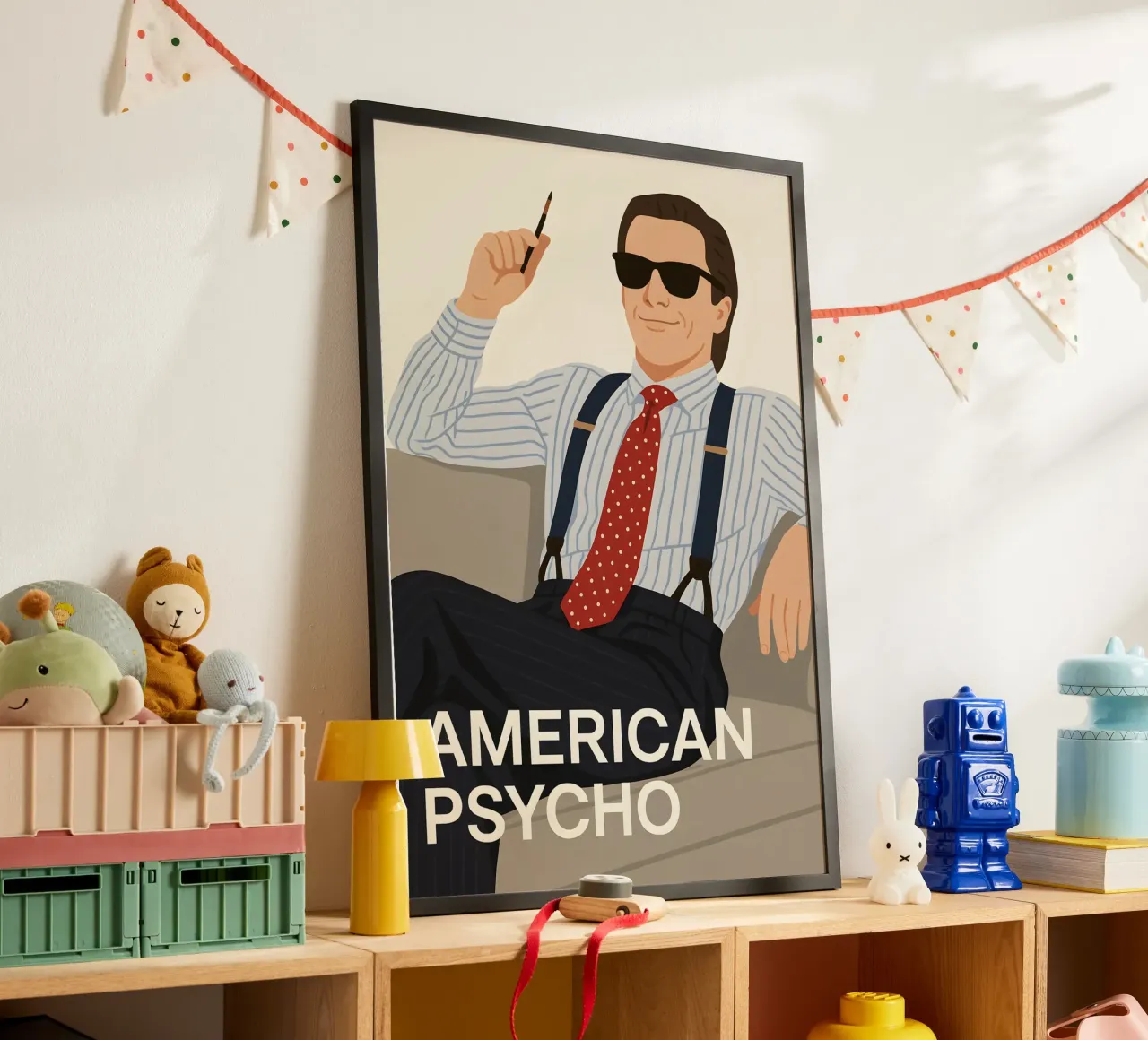 Patrick Bateman American Psycho poster con telaio in plastica da MoviesArt