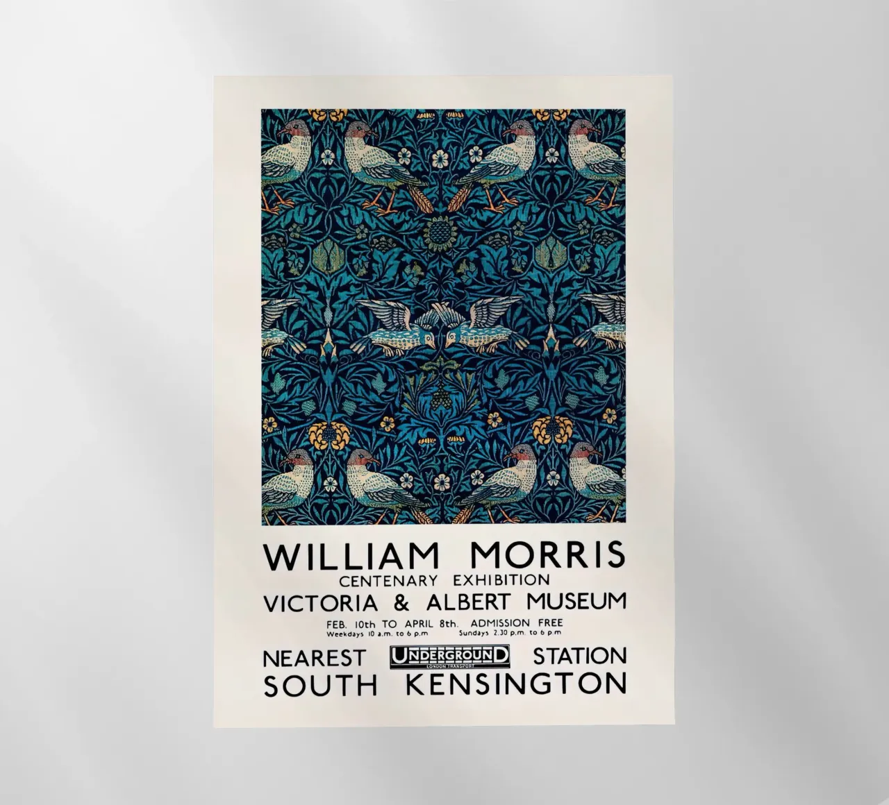 William Morris - Mostra di modelli di uccelli pellicola backlit da Flower