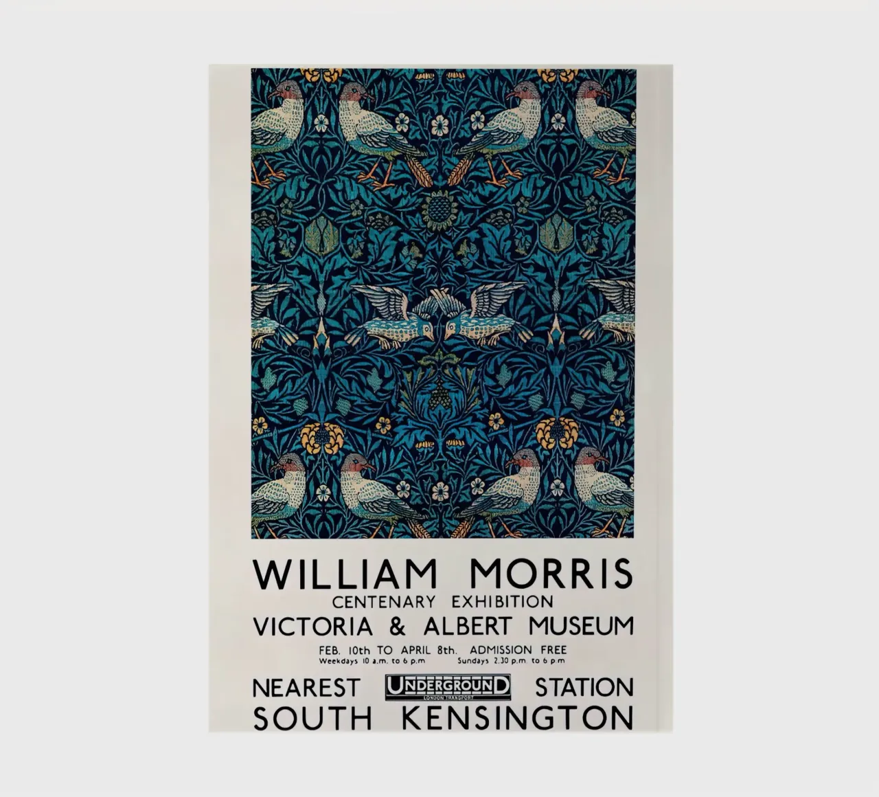 William Morris - Mostra di modelli di uccelli diario da Flower