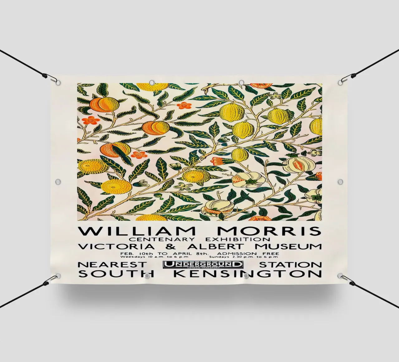 William Morris modello Citrus - Mostra telo in pvc da Flower