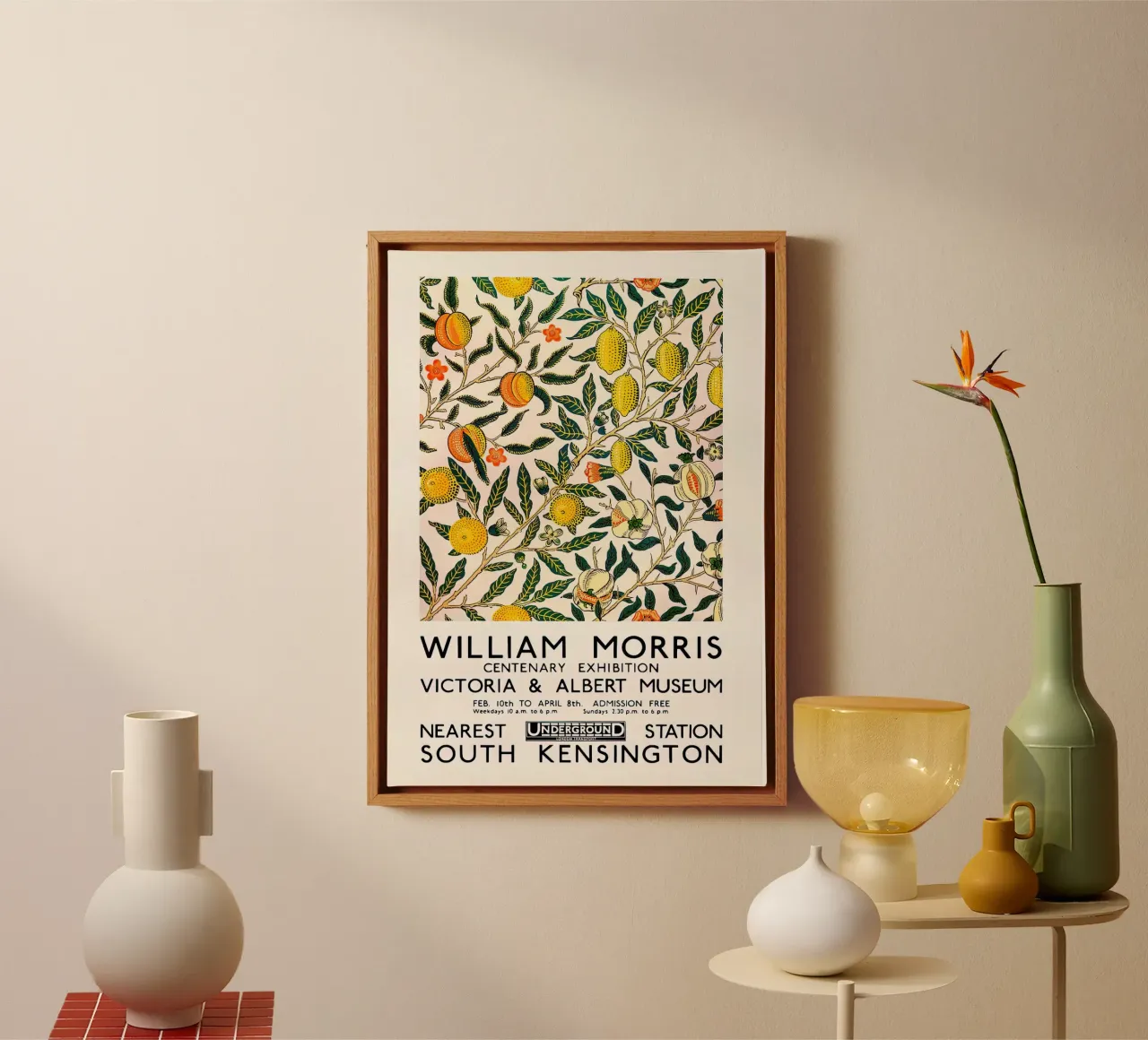 William Morris modello Citrus - Mostra tela con Cornice a cassetta da Flower