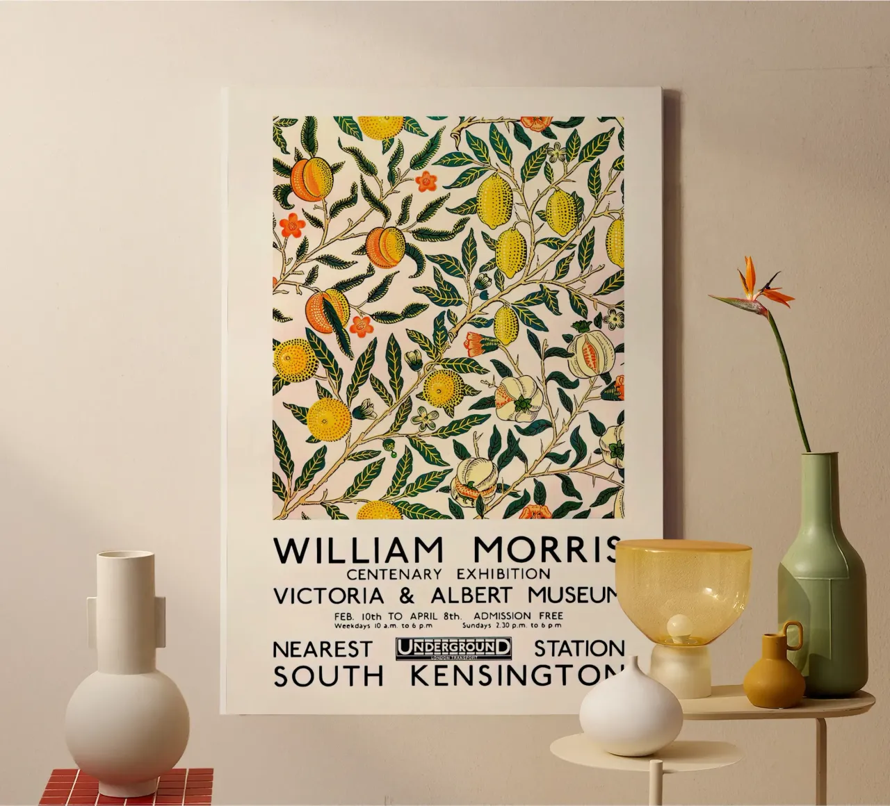 William Morris modello Citrus - Mostra tela con Cornice a cassetta da Flower