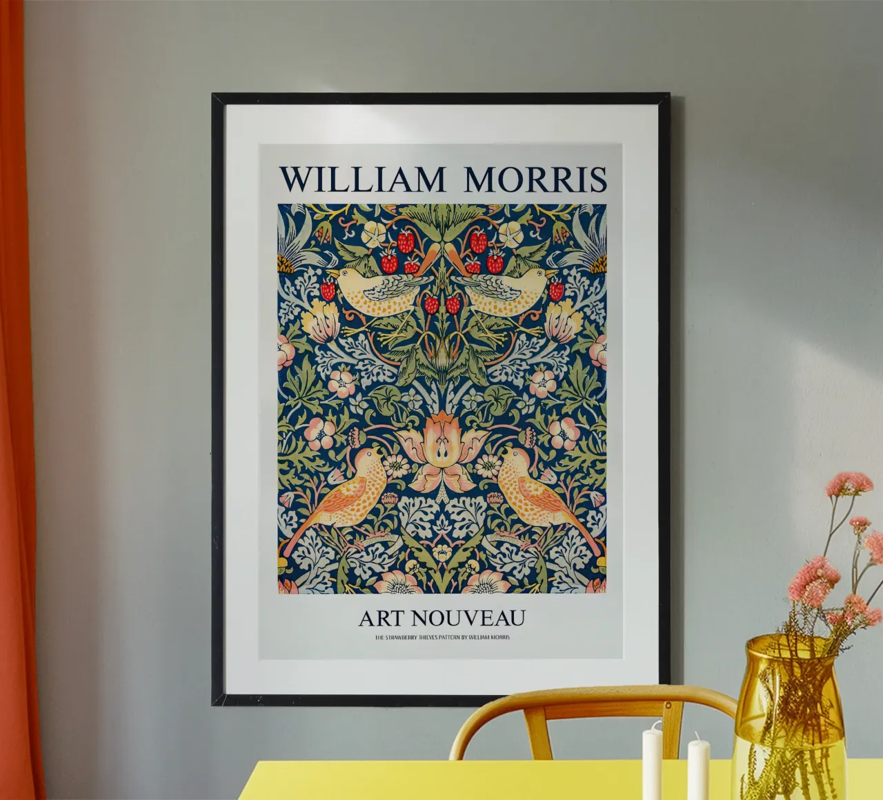 William Morris Ladro di fragole poster con telaio in alluminio da Flower
