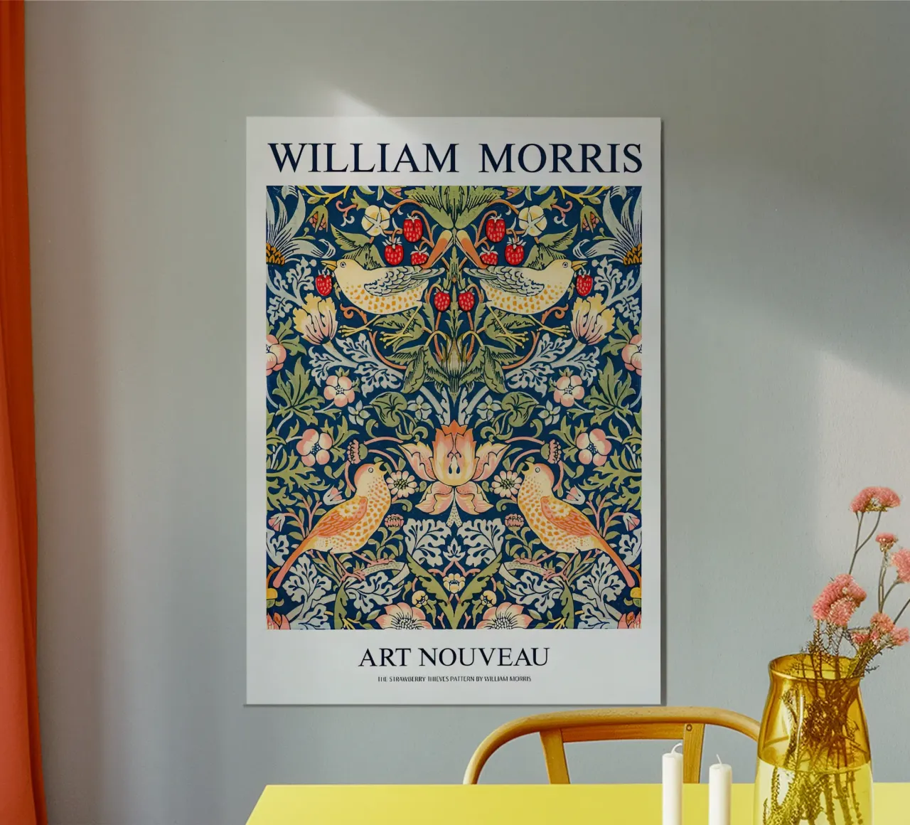 William Morris Ladro di fragole poster con telaio in alluminio da Flower