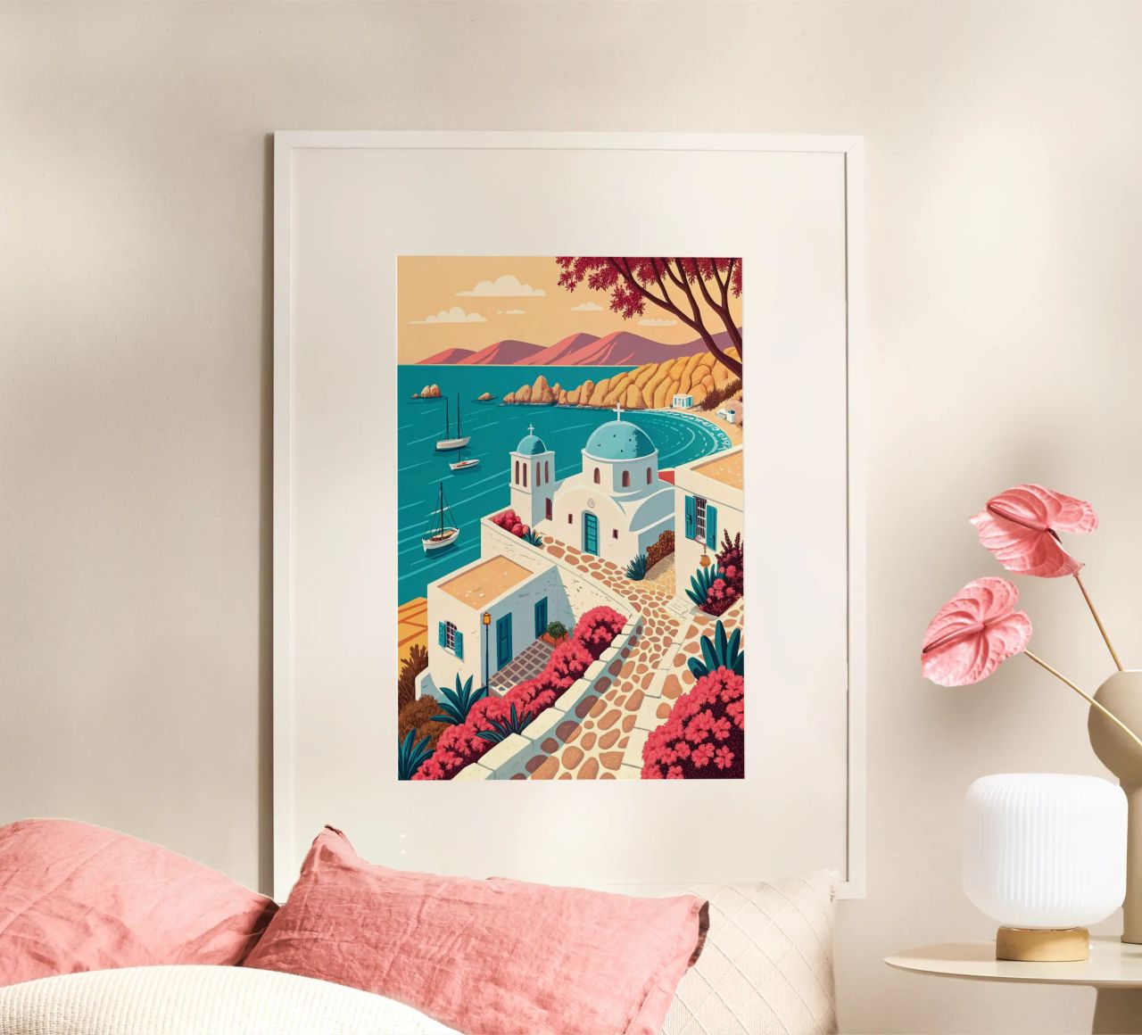 paros stadt zeichnung für reisende liebhaber Poster von sichanhan