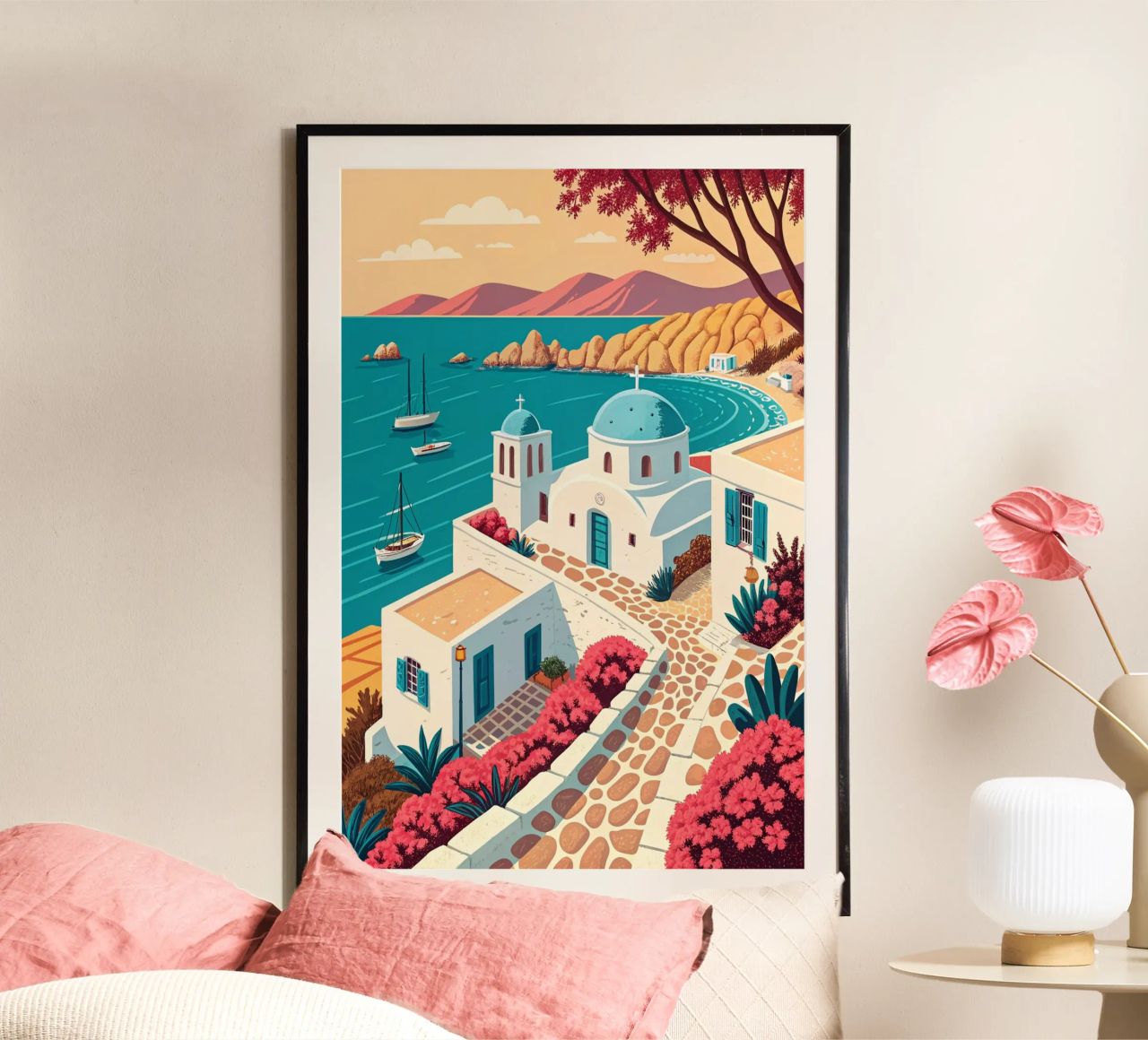 paros stadt zeichnung für reisende liebhaber Poster von sichanhan