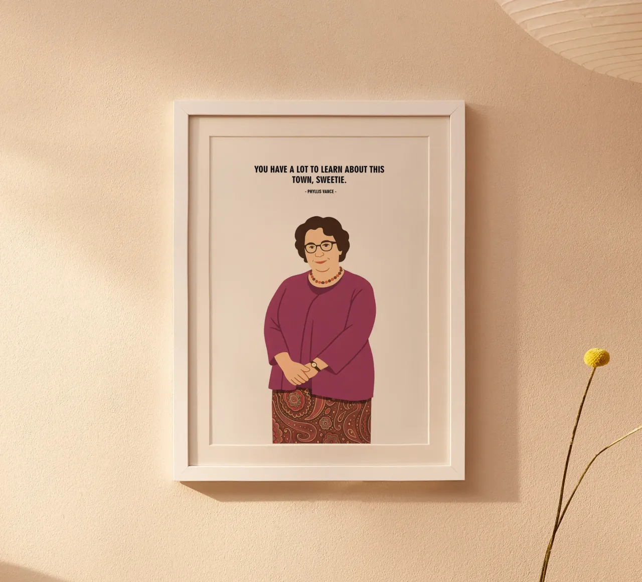 Phyllis Vance The Office quotes poster con telaio in plastica da MoviesArt
