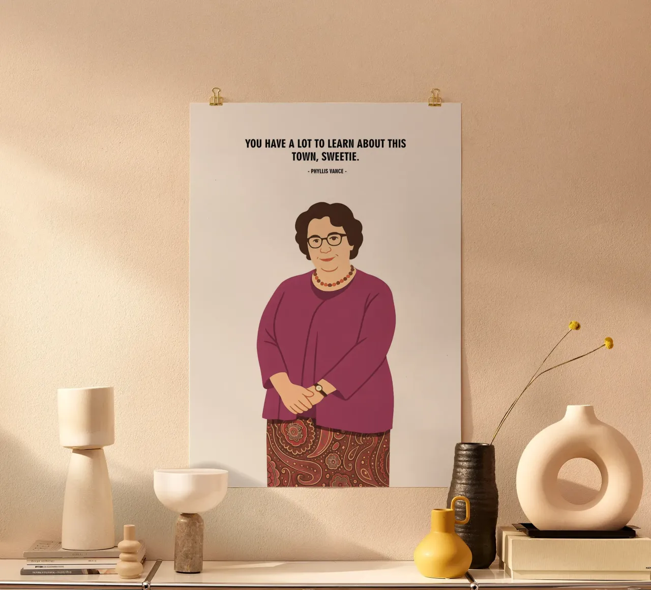 Phyllis Vance The Office quotes poster con telaio in plastica da MoviesArt