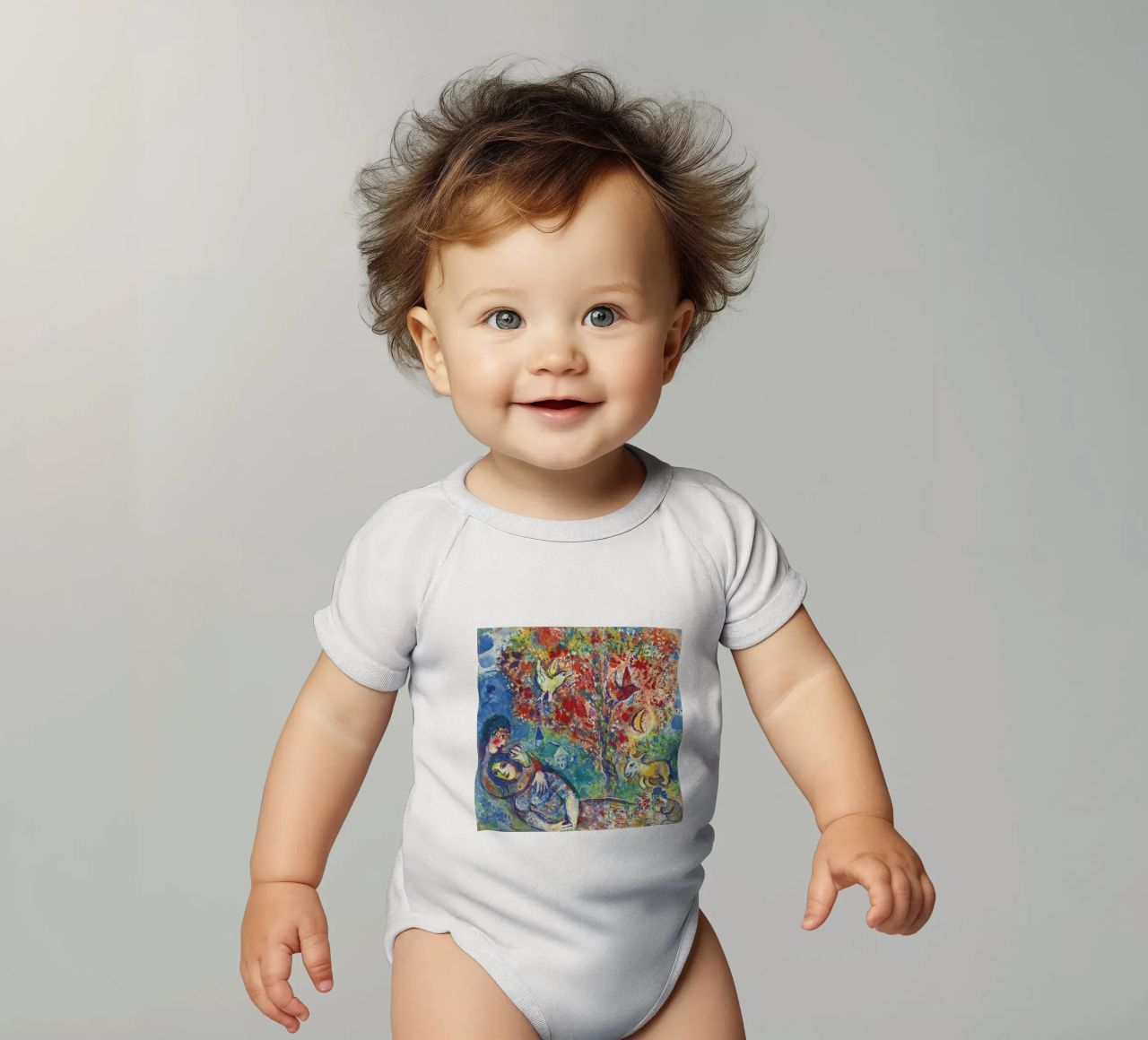 Marc Chagall Paar unter einem Baum oder Die Liebenden Kurzarm Babybody von DuncanBennett shop