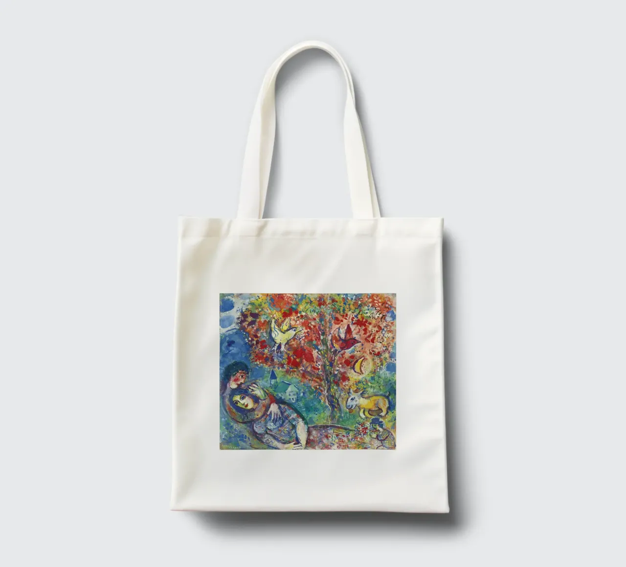 Marc Chagall Coppia sotto l'albero o Amanti borsa in juta da DuncanBennett shop