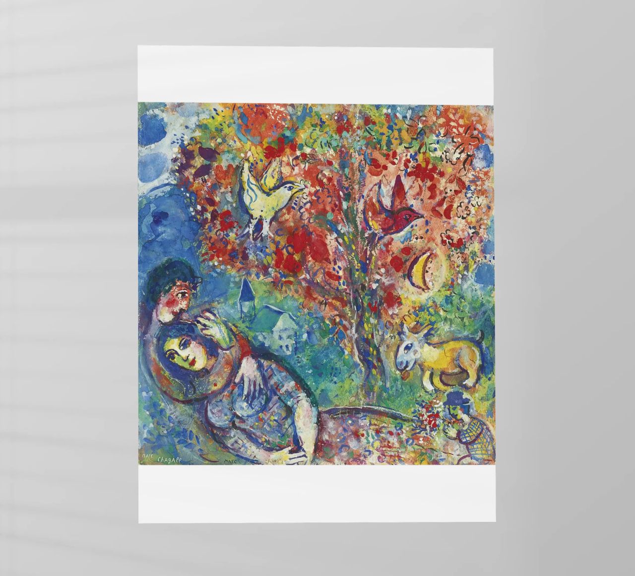 Marc Chagall Paar unter einem Baum oder Die Liebenden Backlit Folie von DuncanBennett shop