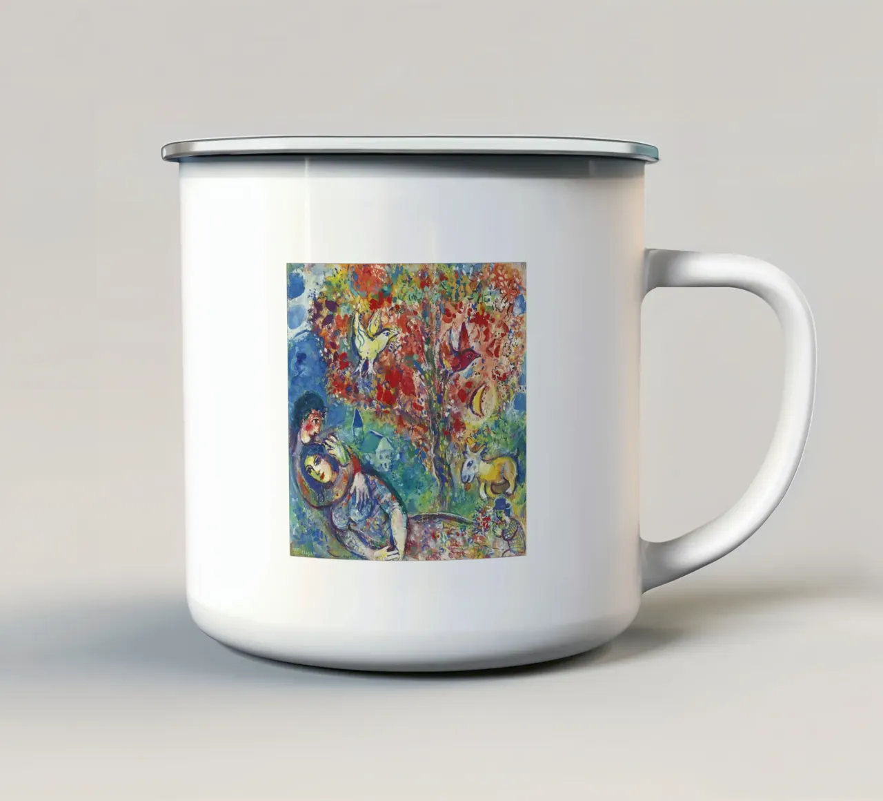 Marc Chagall Pareja bajo el árbol o Amantes taza de esmalte de DuncanBennett shop