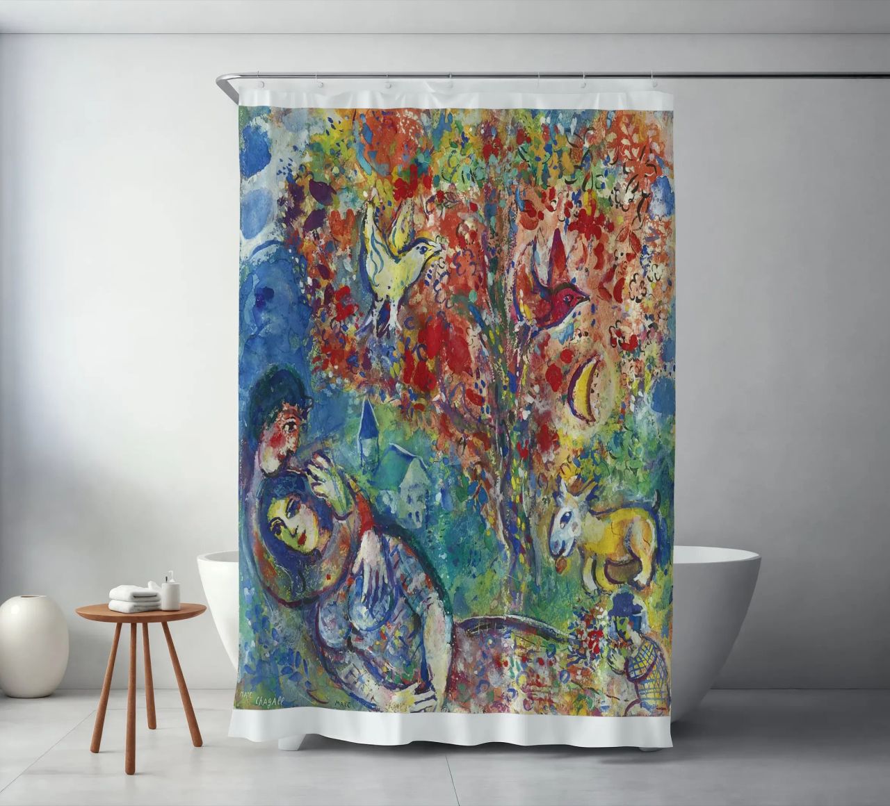 Marc Chagall Paar unter einem Baum oder Die Liebenden Duschvorhang von DuncanBennett shop