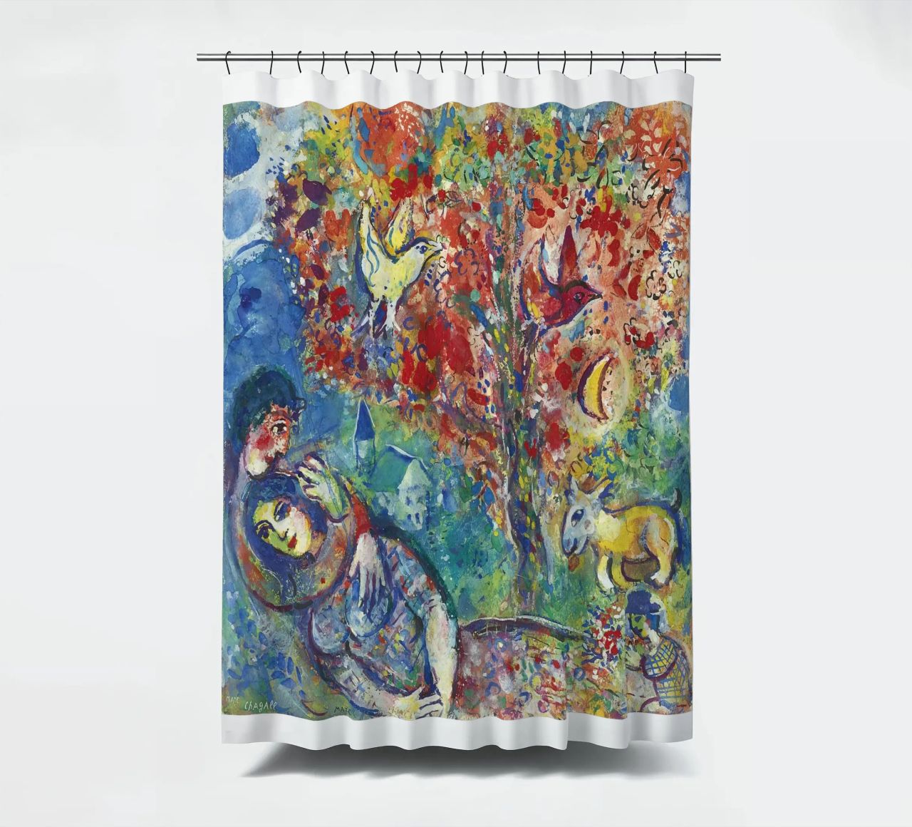 Marc Chagall Paar unter einem Baum oder Die Liebenden Duschvorhang von DuncanBennett shop