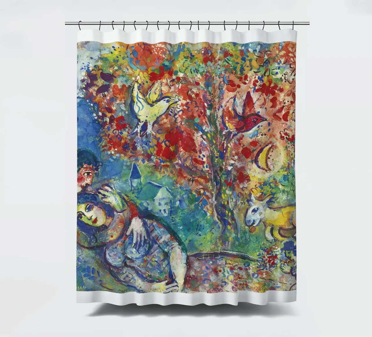 Marc Chagall Paar unter einem Baum oder Die Liebenden Duschvorhang von DuncanBennett shop