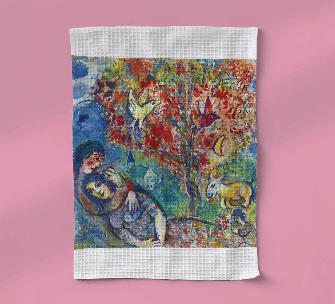 Marc Chagall Paar unter einem Baum oder Die Liebenden Geschirrtuch von DuncanBennett shop