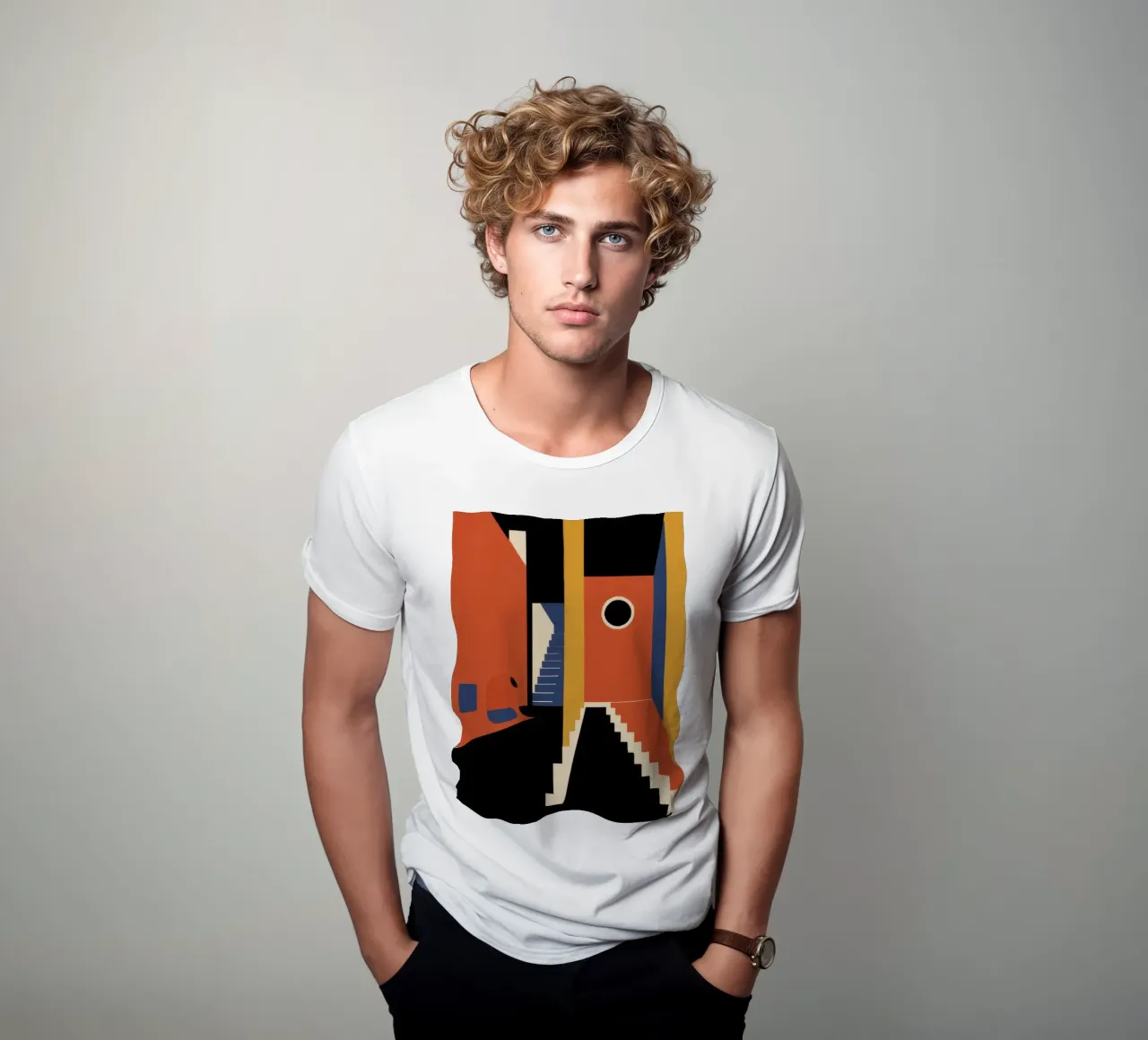 Scala geometrica con ombre t-shirt da Jasper Rune