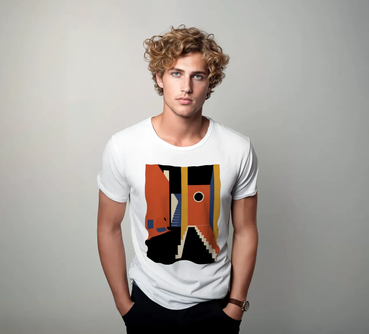 Scala geometrica con ombre t-shirt da Jasper Rune