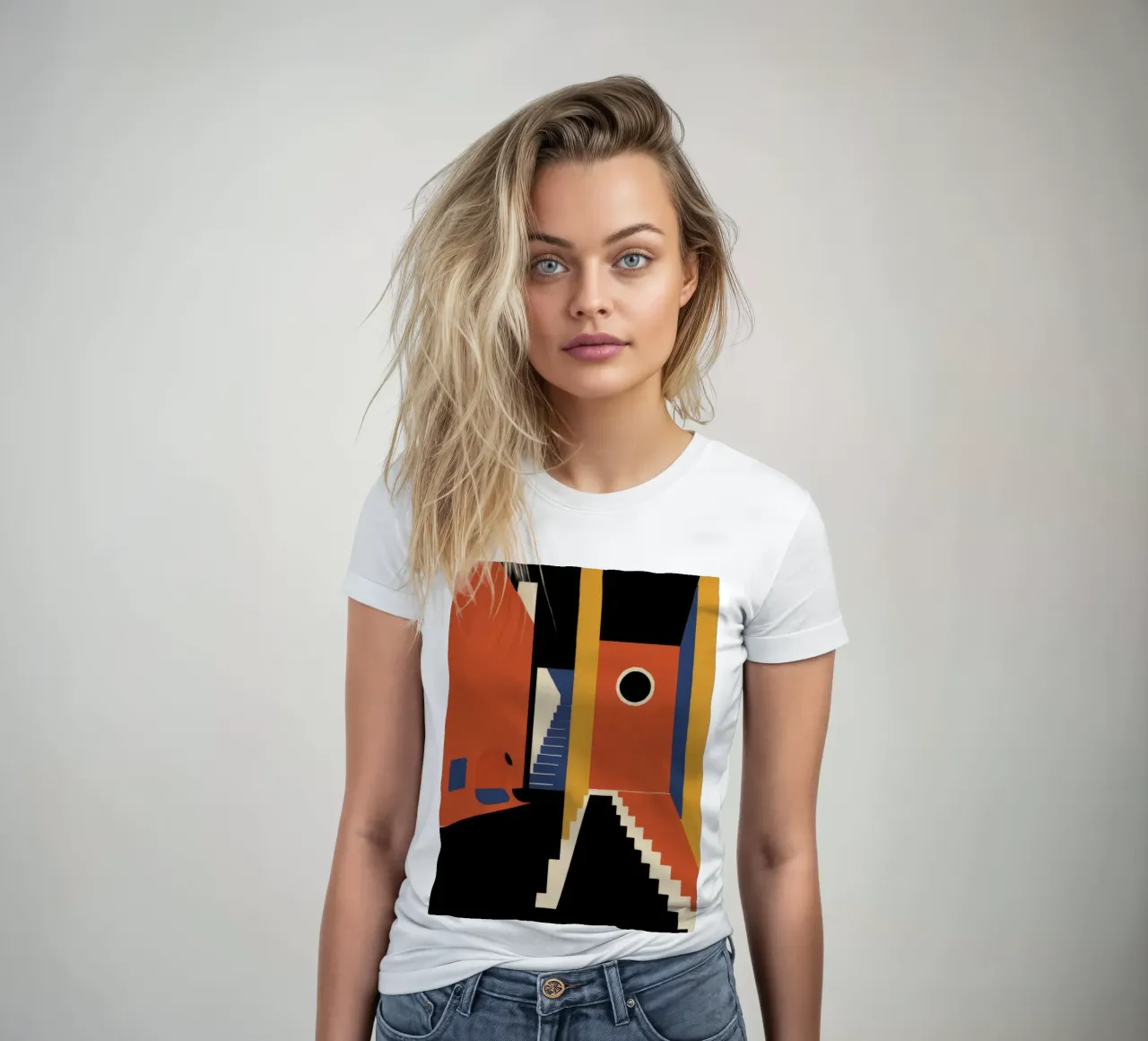 Scala geometrica con ombre t-shirt da donna da Jasper Rune