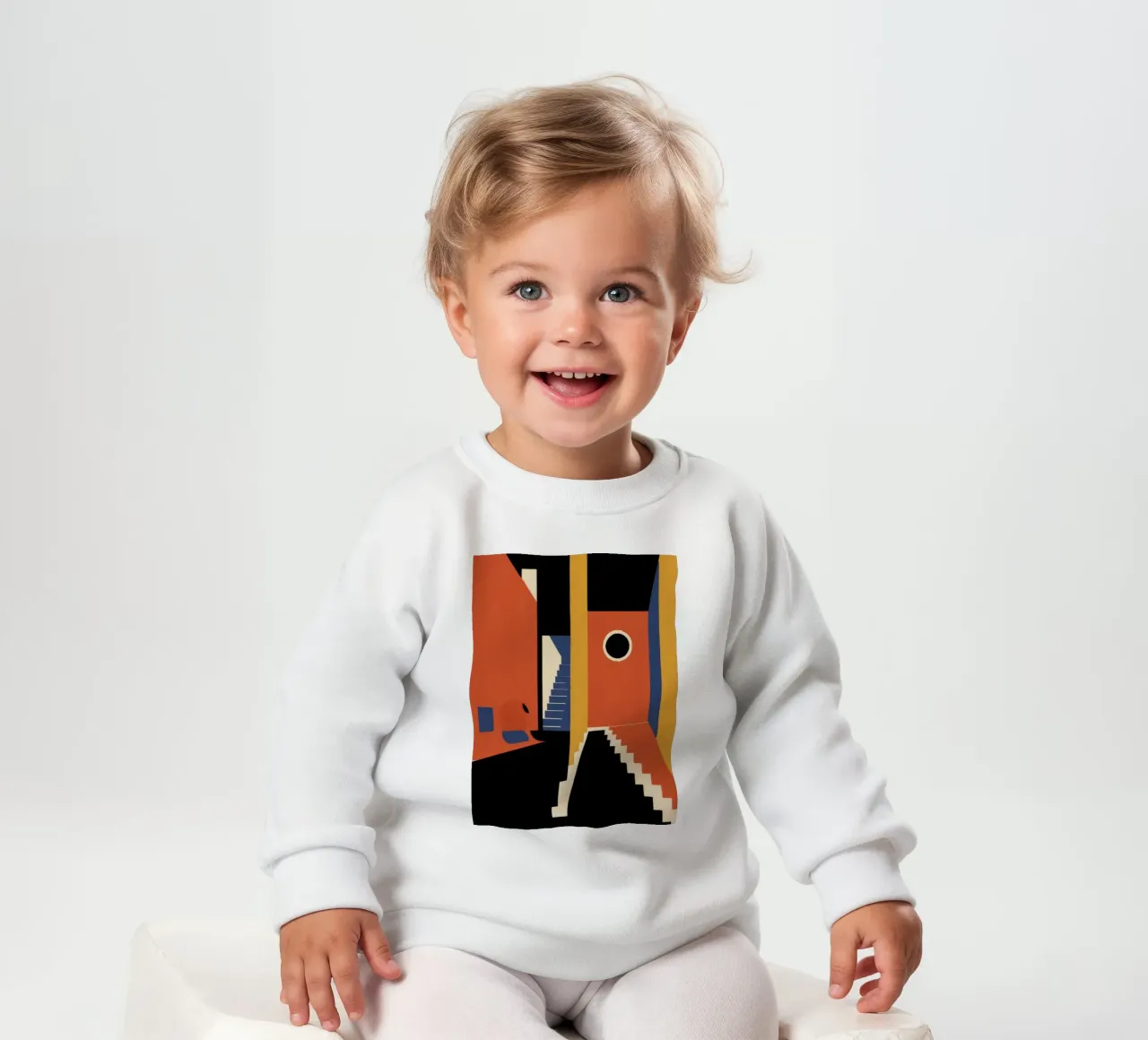 Geometric Shadow Stair baby sweatshirt by Jasper Rune