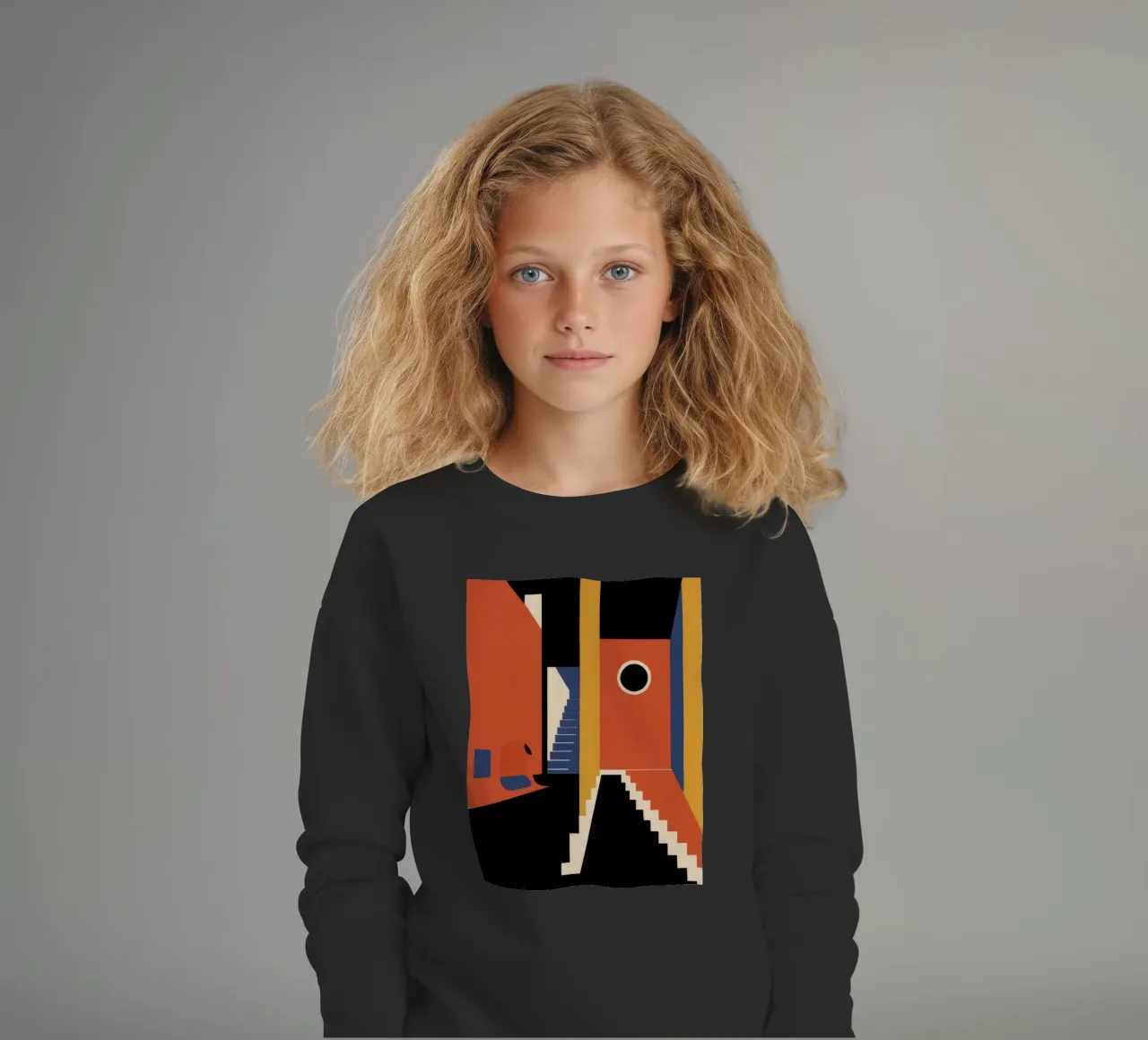 Scala geometrica con ombre felpa bambino da Jasper Rune