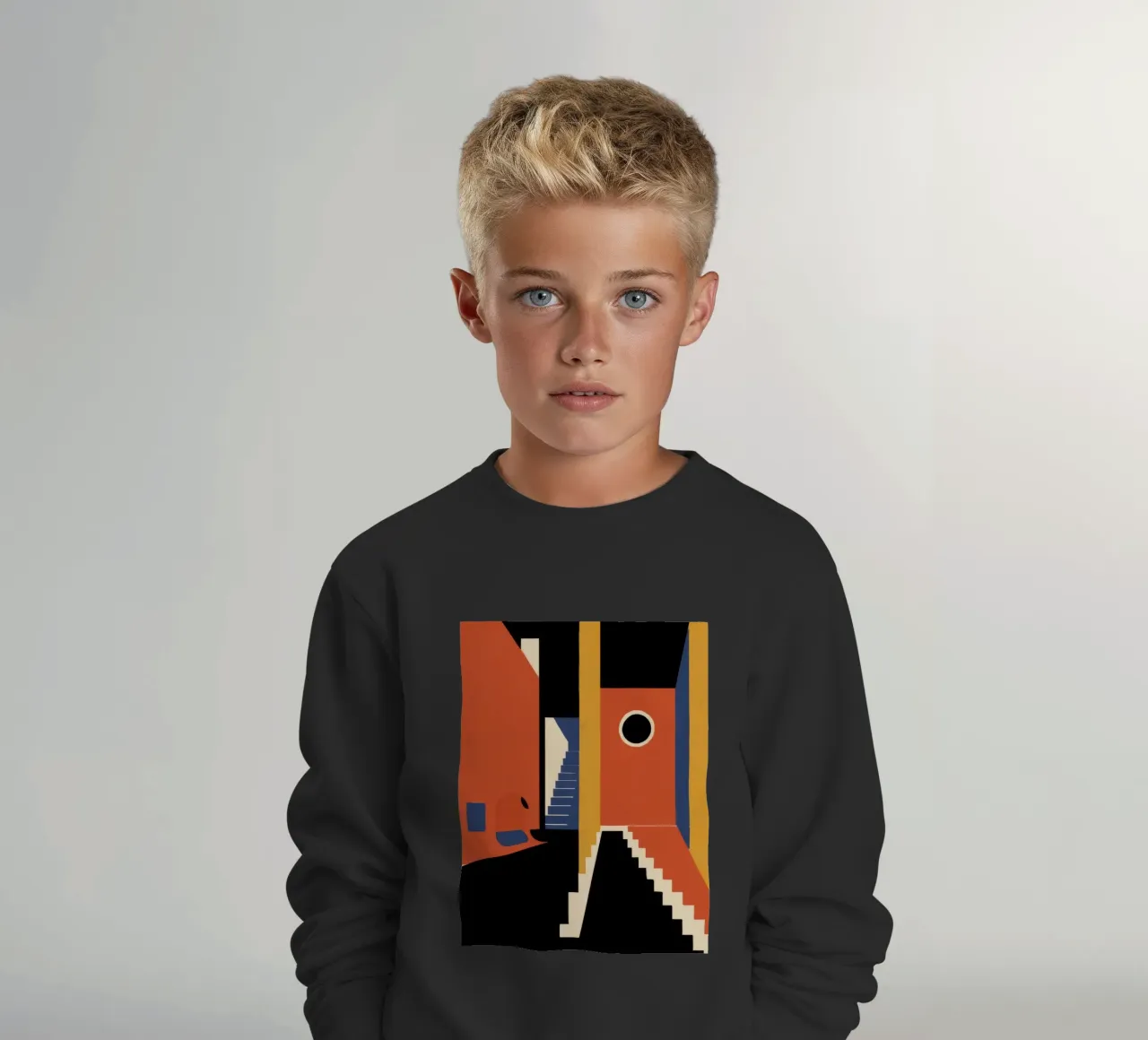 Scala geometrica con ombre felpa bambino da Jasper Rune