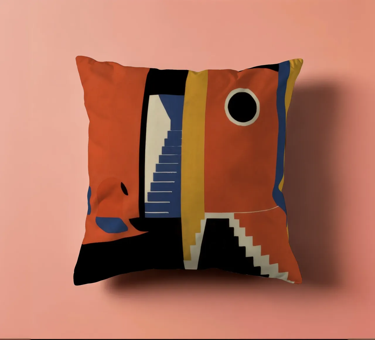 Geometric Shadow Stair decorative cushion by Jasper Rune