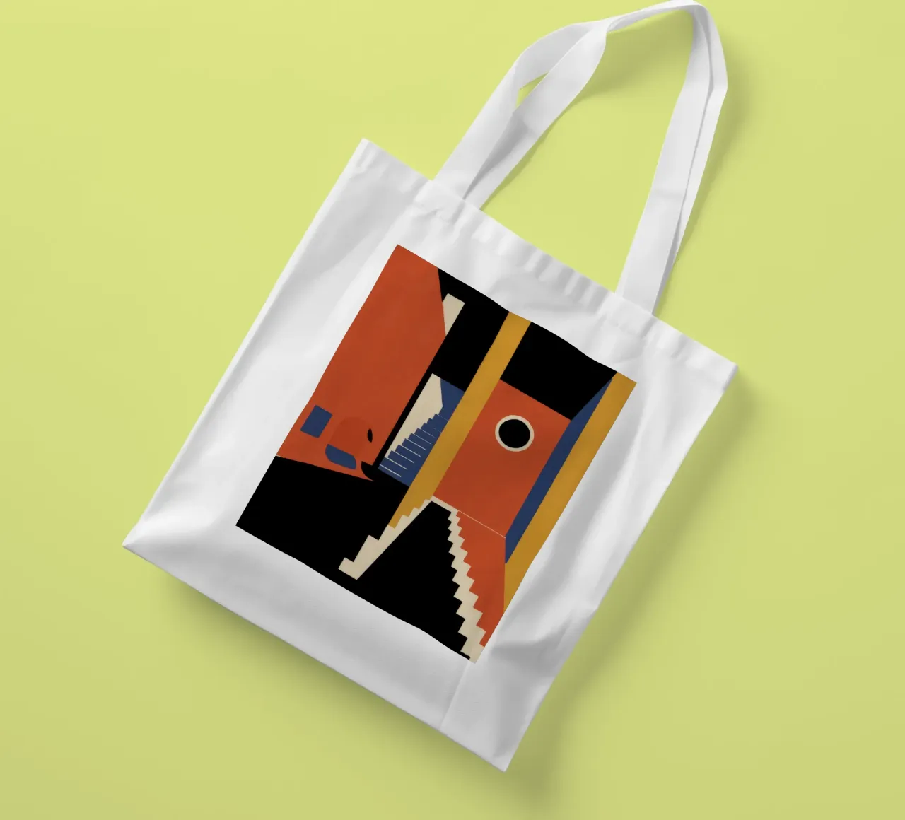Scala geometrica con ombre borsa in juta da Jasper Rune