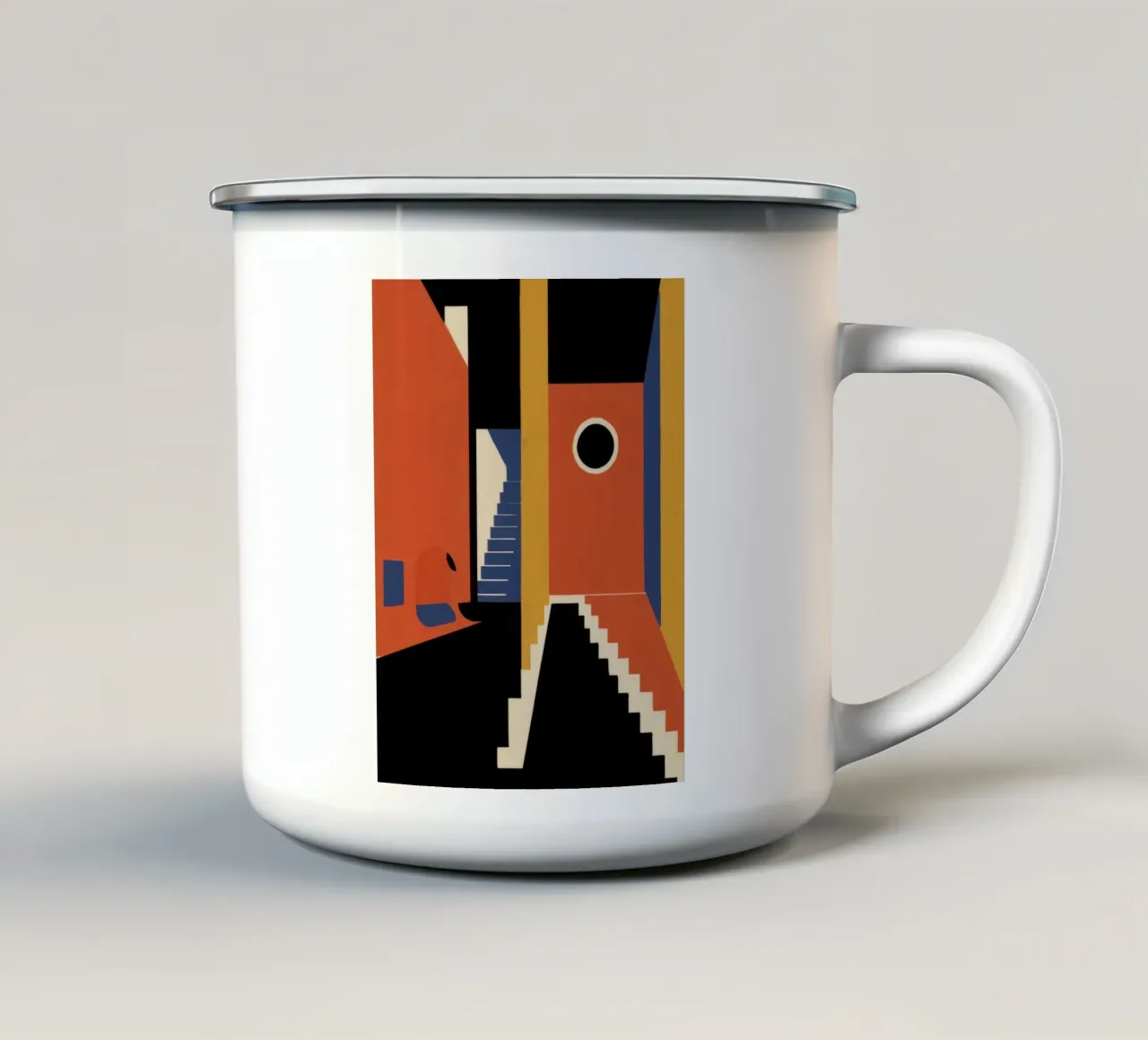 Scala geometrica con ombre tazza in smalto da Jasper Rune