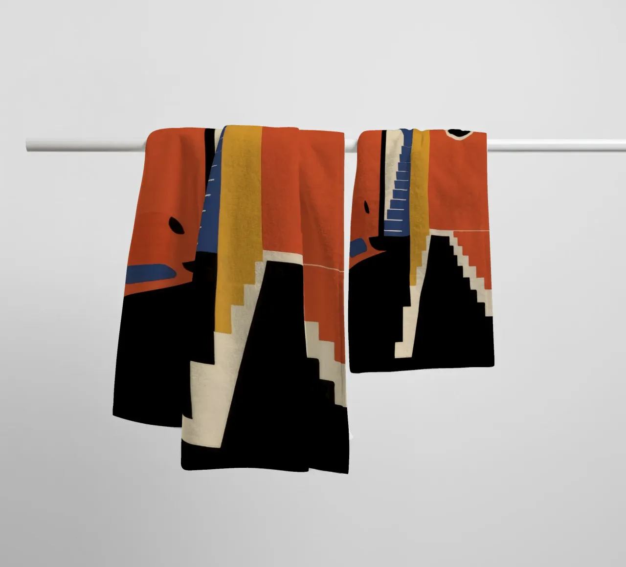 Scala geometrica con ombre asciugamano da bagno da Jasper Rune