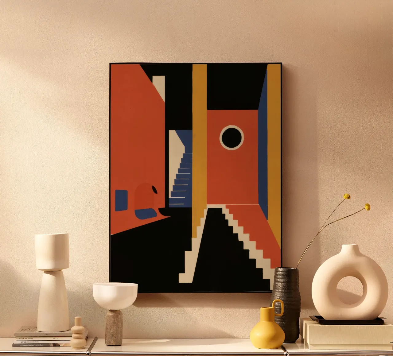 Scala geometrica con ombre plexiglass da Jasper Rune