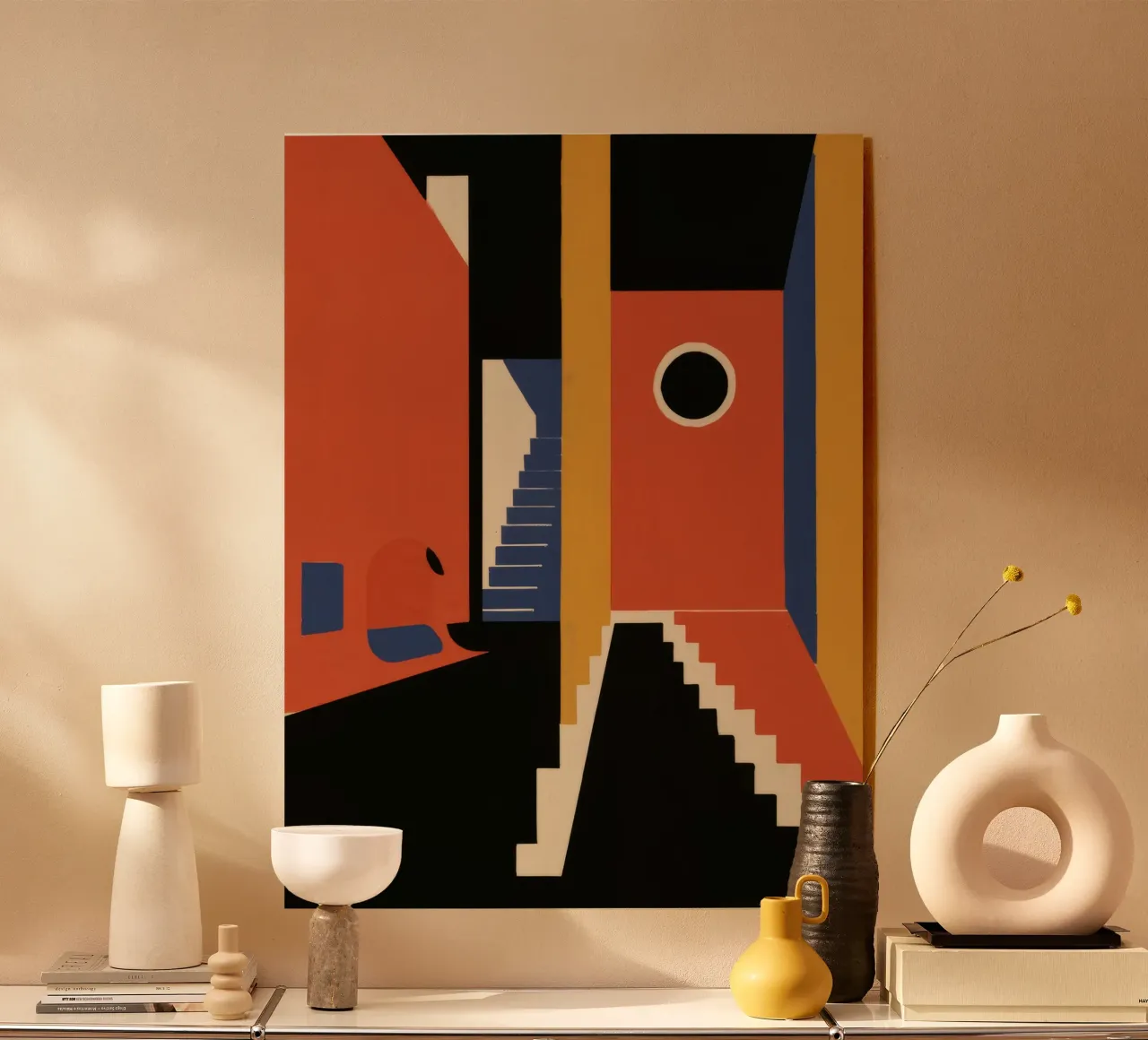 Scala geometrica con ombre plexiglass da Jasper Rune