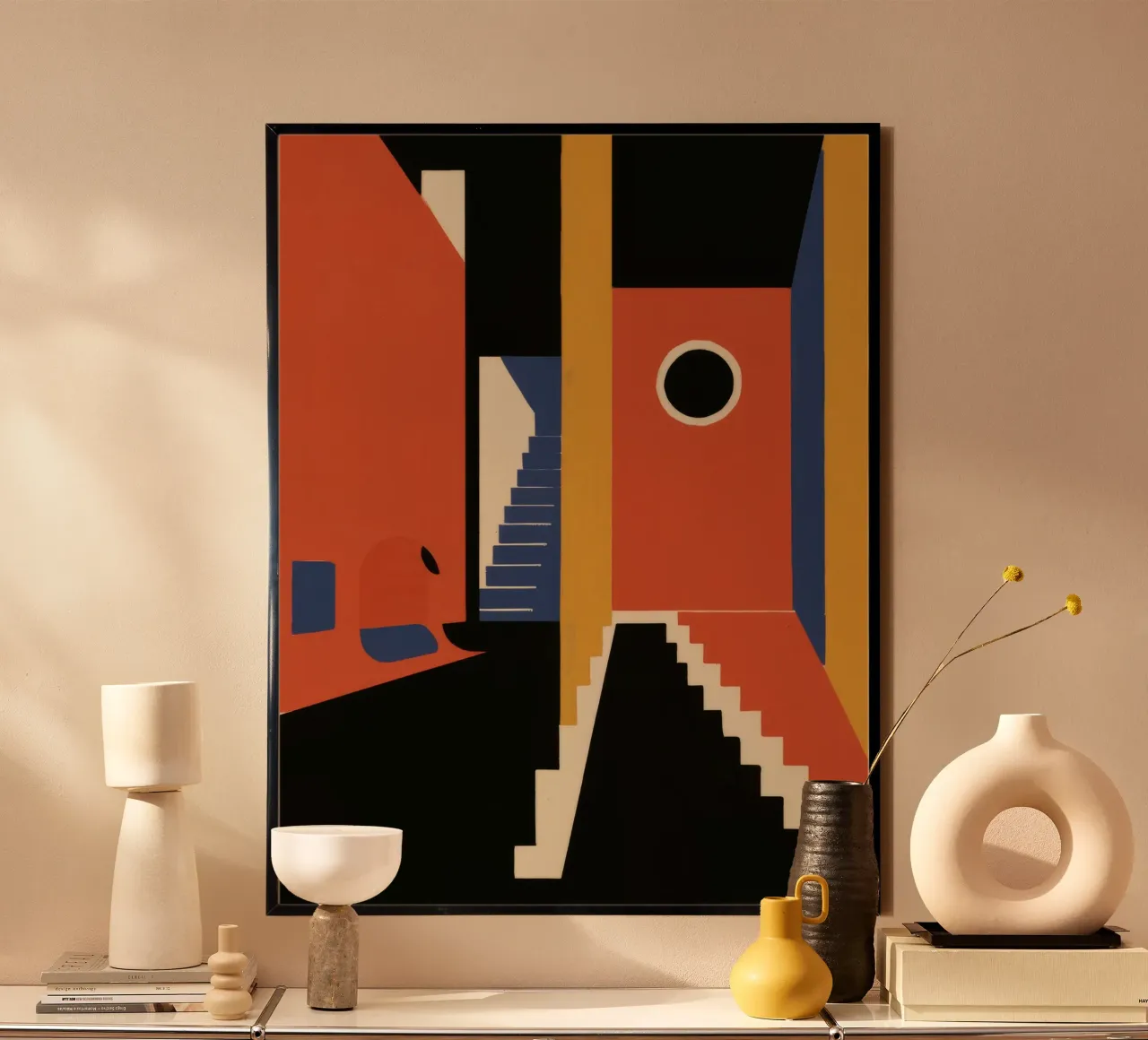 Geometric Shadow Stair hahnemühle by Jasper Rune