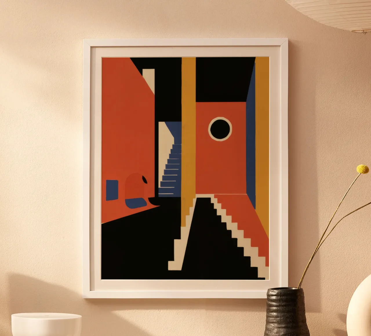 Geometric Shadow Stair hahnemühle by Jasper Rune