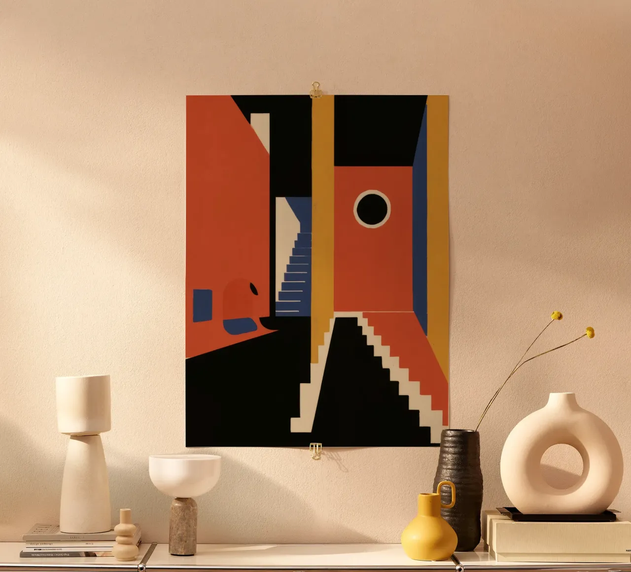 Geometric Shadow Stair hahnemühle by Jasper Rune