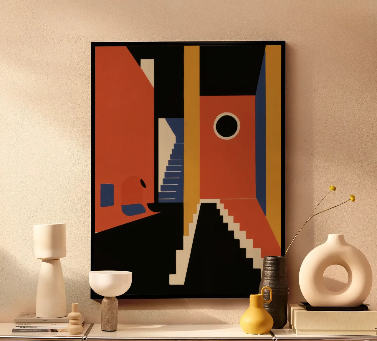 Geometric Shadow Stair hahnemühle by Jasper Rune