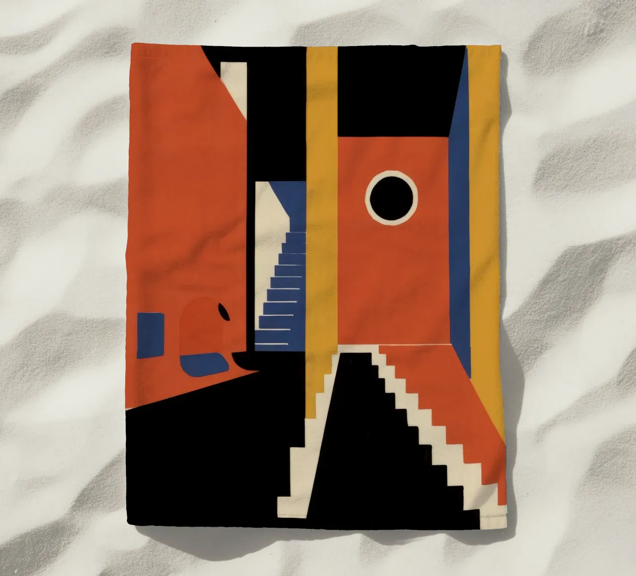 Scala geometrica con ombre telo mare da Jasper Rune