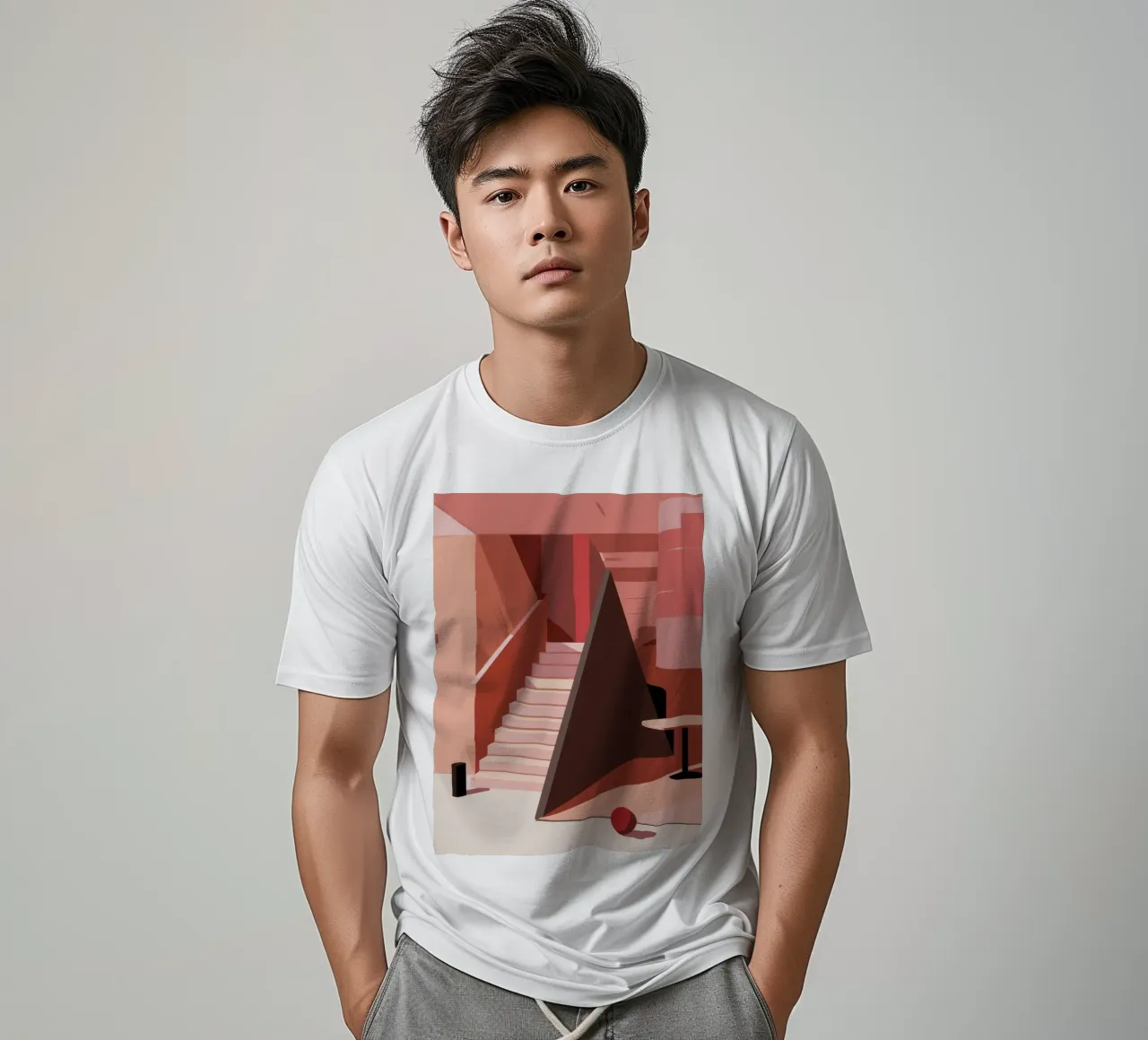 Scala monocromatica rosa t-shirt da Jasper Rune