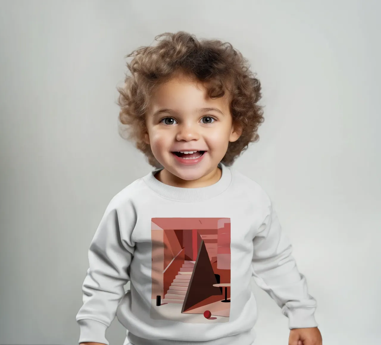 Monochroom Roze Trap baby sweatshirt van Jasper Rune