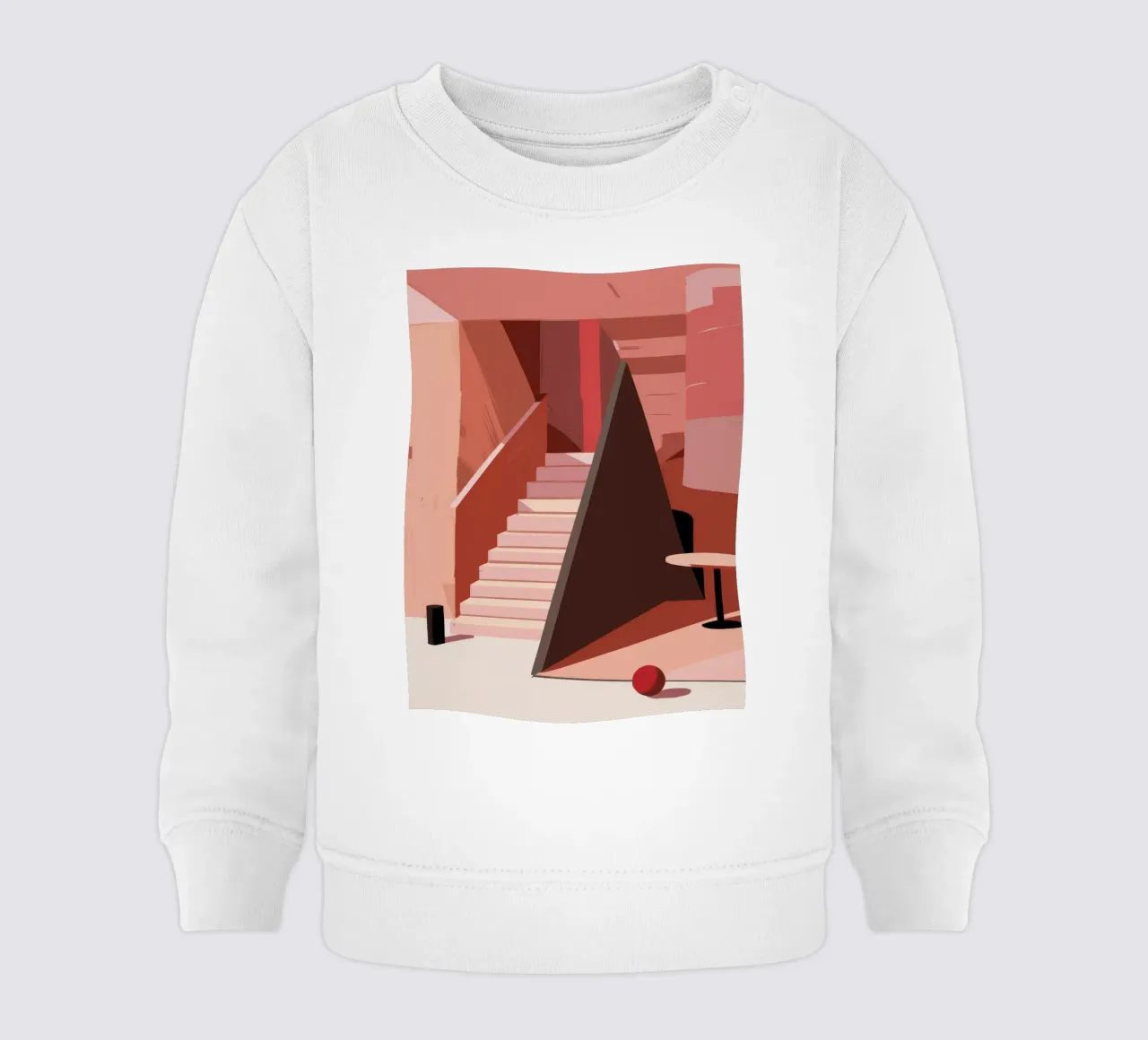 Monochroom Roze Trap baby sweatshirt van Jasper Rune