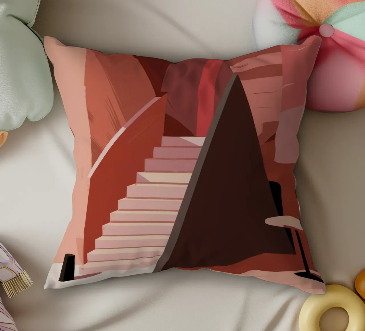 Scala monocromatica rosa cuscino da Jasper Rune