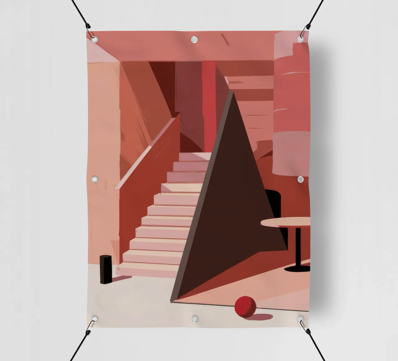 Scala monocromatica rosa telo in pvc da Jasper Rune