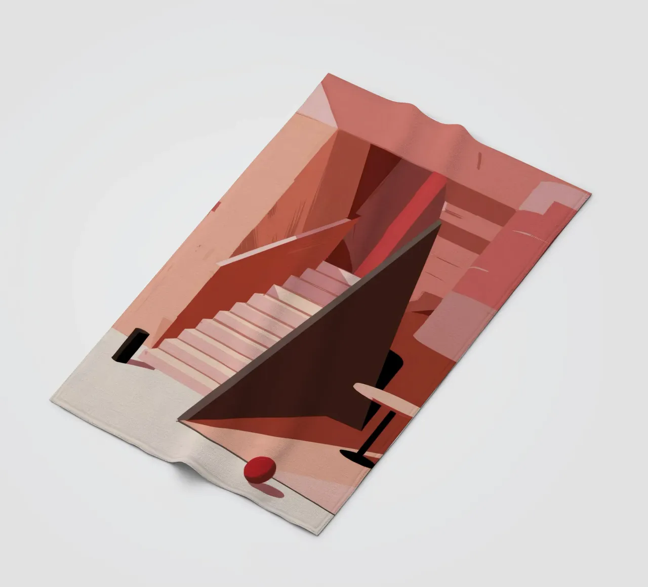 Scala monocromatica rosa coperta in pile da Jasper Rune