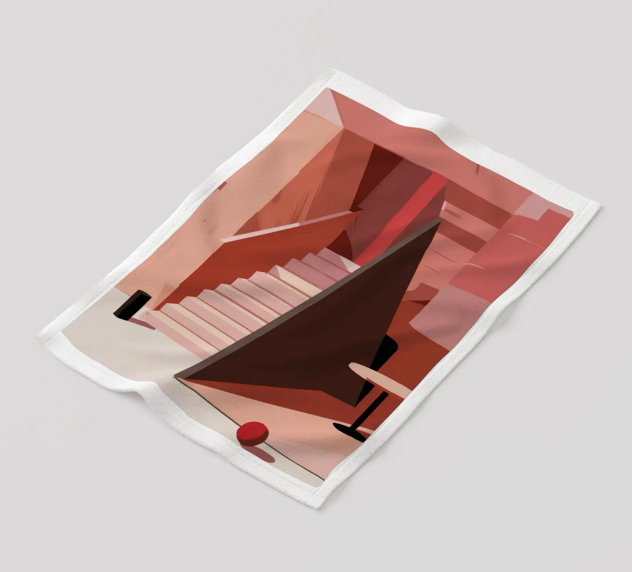 Scala monocromatica rosa coperta in pile da Jasper Rune