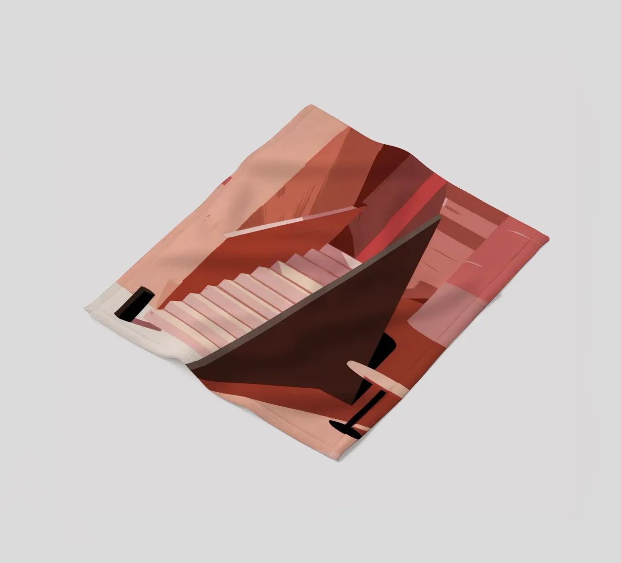 Scala monocromatica rosa coperta in pile da Jasper Rune