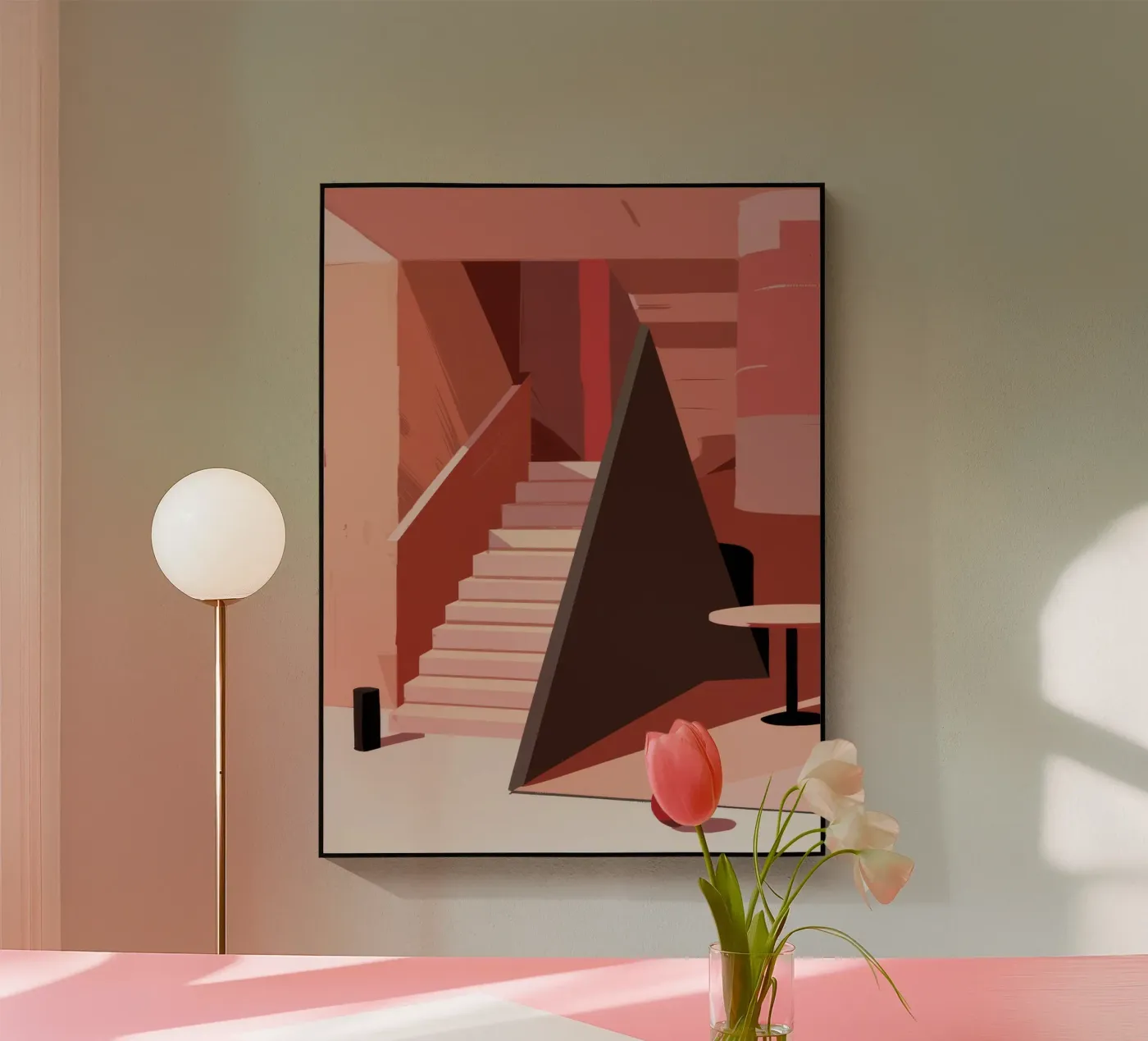 Scala monocromatica rosa plexiglass da Jasper Rune