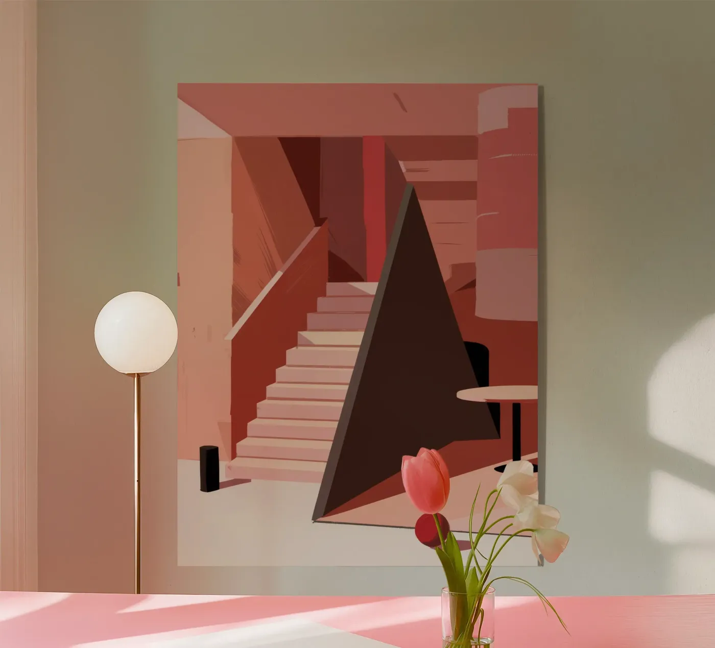 Scala monocromatica rosa plexiglass da Jasper Rune